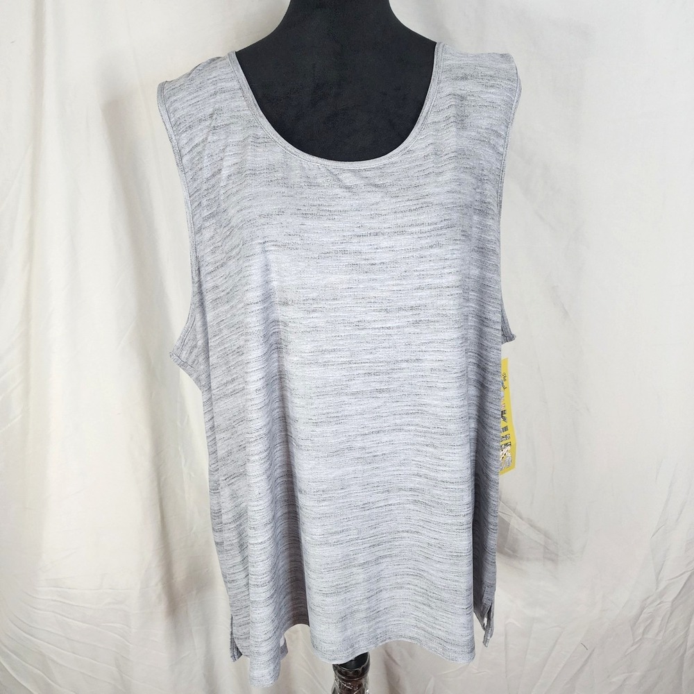 New w/tag MUK LUKS Size 4X Cloud Knit Heather Gray‎ Super Soft Summer Tank Top
